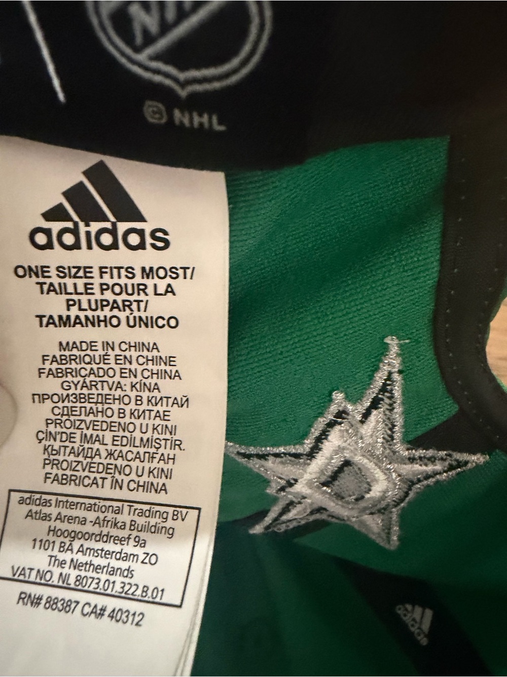 adidas Green "STARS" Baseball Cap with Black Embroidered Logo - Picture 4 of 5